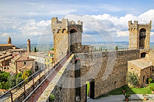 Medieval Montalcino Fortress in Val d`Orcia, Tuscany, Italy photo