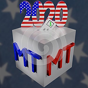 Montana Ballot Box Election 2020 3D Illustration