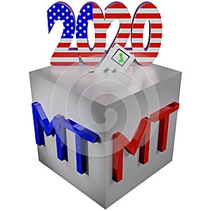 Montana Ballot Box Election 2020 3D Illustration