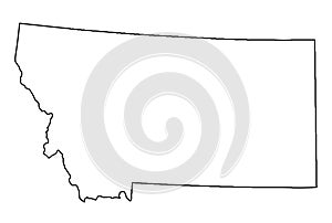 Montana map outline vector illustartion