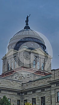 Montana State Capitol Dome and Statue in Helena MT