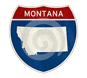 Montana State Interstate road sign