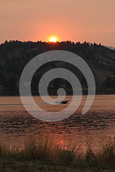 Montana sunrise peeking over the mountains