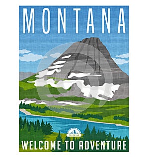 Montana, United States travel poster photo