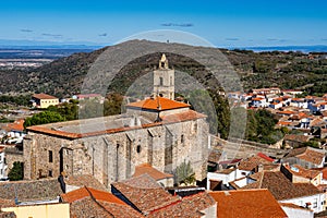 Montanchez with the church of St Matthew, San Mateo in Extremadura. Spain photo