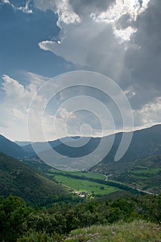 Montardit de Baix valley river Noguera Pallaresa