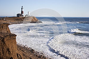 Montauk Point Lighthouse and the Atlantic Ocean