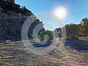The Montauro quarry in the Zlatni rt forest park, Rovinj Rovigno - Istria, Croatia / Kamenolom Montauro u park Å¡umi Zlatni rt