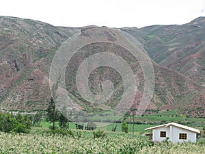 MontaÃÂ±as de Peru, rodeada de verdes praderas photo