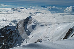 Montblanc glacier walk and climb in the Alps