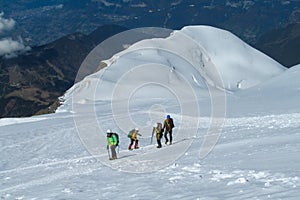 Montblanc glacier walk and climb in the Alps