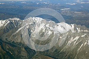 Montblanc Mont Blanc mountain France Alps mountains aerial view