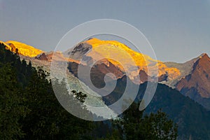 Montblanc summit from Chamonix