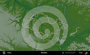 Montdidier outlined, France. Physical