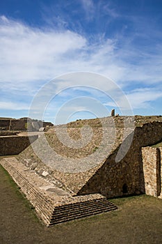 Monte Alban Oaxaca Mexico ancient ball game stadium one grandstand photo