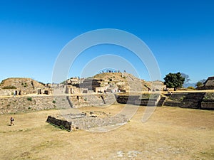 Monte Alban, Oaxaca, Mexico, South America : [Biggest ruins of ancient Zapotec city at the top of the mountain, UNES