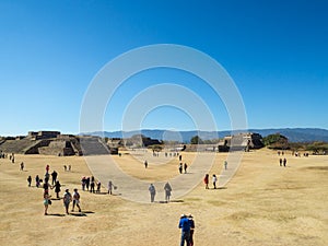 Monte Alban, Oaxaca, Mexico, South America : [Biggest ruins of ancient Zapotec city at the top of the mountain, UNES