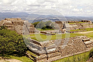 Monte alban pyramids in oaxaca mexico