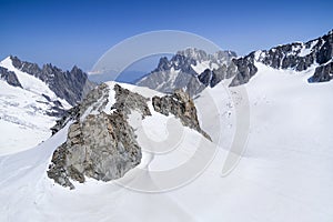 Monte Bianco massif in Alps ,Courmayeur ,Aosta Valley ,Italy photo