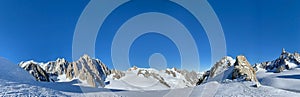 Monte Blanc glacier from Pointe Helbronner, Courmayeur town, Italy photo