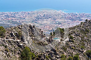 Monte Calamorro view to Benalmadena Spain near cable car tourist attraction