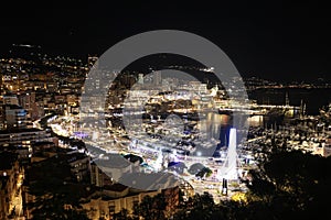 Monte Carlo, Monaco at night