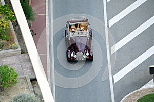 Aerial View Of A Vintage Morgan Plus 4 Classic British Convertib