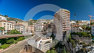 Monte Carlo Railway Station Gare de Monaco timelapse, Principality of Monaco. photo