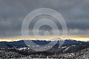 Monte Cimone e Corno alle Scale seen from Monghidoro