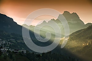 Monte Civetta in morning light, Dolomites, Alps, Italy photo