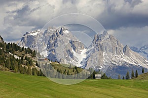 Monte Cristallo in the sexten Dolomites near Cortina d\'Ampezzo. Italy, Europe