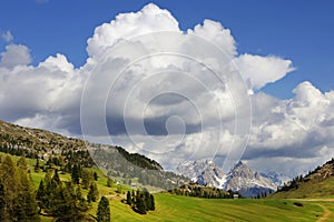 Monte Cristallo in the sexten Dolomites near Cortina d\'Ampezzo. Italy, Europe