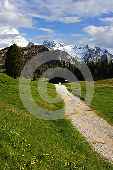 Monte Cristallo in the sexten Dolomites near Cortina d\'Ampezzo. Italy, Europe