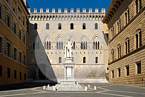 Monte dei Paschi di Siena,the oldest bank in the world, in Siena