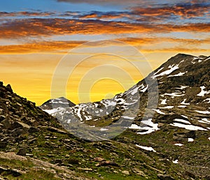 Monte Moro pass in Swiss Alps photo