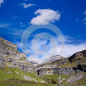 Monte Perdido and Soum Raymond at Soaso circus in Ordesa Valley photo