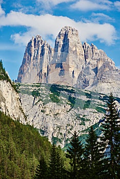 Monte Piana peak. Dolomite mountains near Cortina d`Ampezzo photo