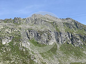 The Monte Prosa peak 2737 m in the massif of the Swiss Alps and in the area of the mountain St. Gotthard Pass Gotthardpass photo