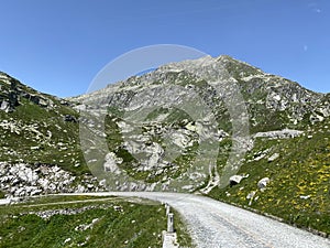 The Monte Prosa peak 2737 m in the massif of the Swiss Alps and in the area of the mountain St. Gotthard Pass Gotthardpass photo