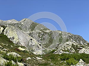 The Monte Prosa peak 2737 m in the massif of the Swiss Alps and in the area of the mountain St. Gotthard Pass Gotthardpass photo