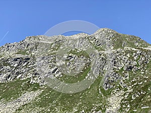 The Monte Prosa peak 2737 m in the massif of the Swiss Alps and in the area of the mountain St. Gotthard Pass Gotthardpass photo