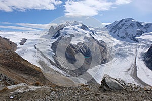 The Monte Rosa massif - Swiss north-western face from the Gornergrat