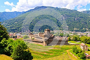 Montebello Castle in Bellinzona, Switzerland