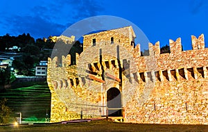 Montebello and Sasso Corbaro Castles in Bellinzona, Switzerland photo