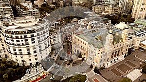 Montecarlo. Aerial view of Monaco skyline at sunset