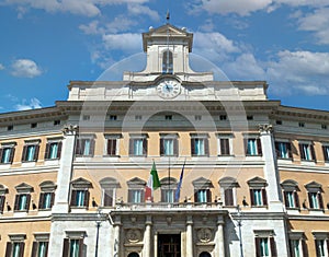 Montecitorio palace parliament building in rome, photo