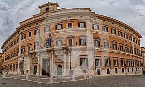 Montecitorio palace place and obelisk view