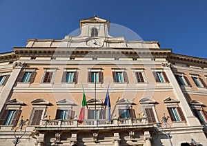 Montecitorio Palace in Rome Italy Headquarters of the Italian Pa