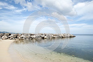 Montego Bay Beach With A Wave Breaker
