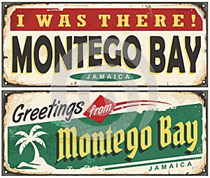 Montego Bay vintage greeting card layout